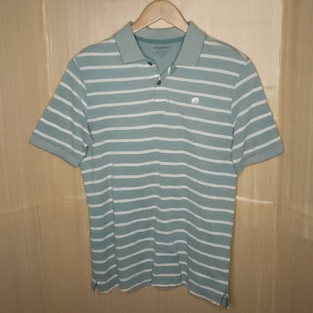 Banana Republic Mens Mint Green White Stripe Polo Small